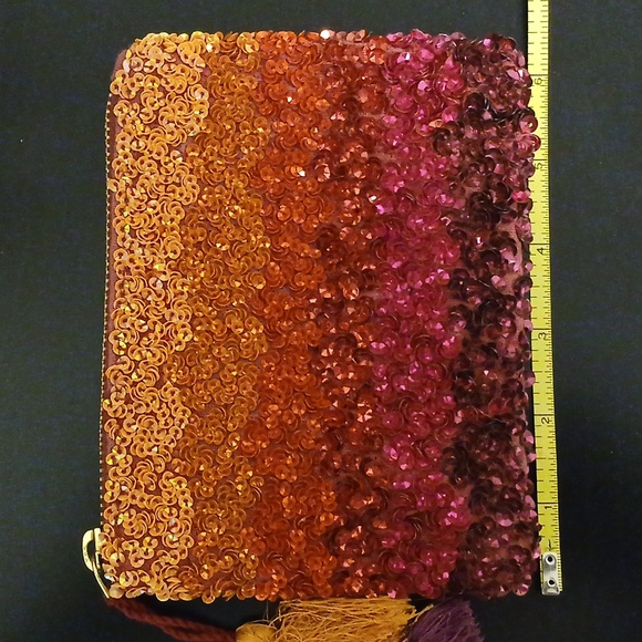 Oliver Bonas Sequined Zip Pouch - Picture 4 of 7